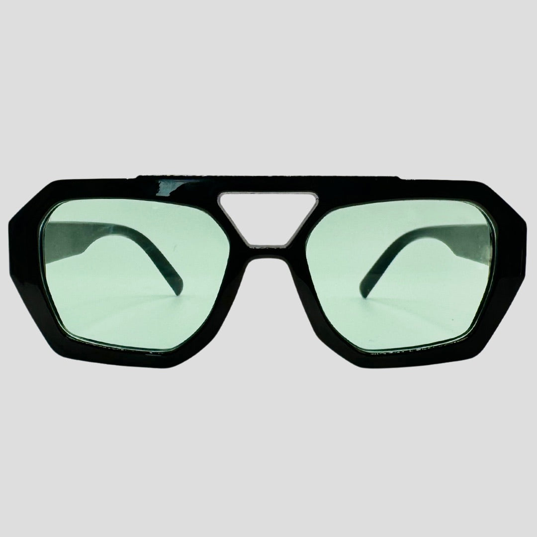 Abuja sunglasses front view with green lenses