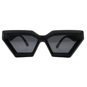 Accra sunglasses front view with geometric black frame