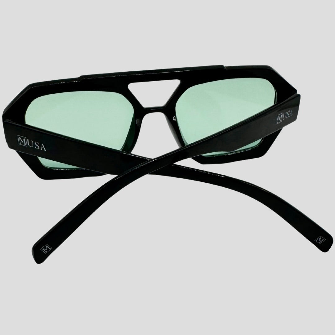 Black aviator frame sunglasses by House of Musa
