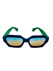 Blue geometric Tanzania sunglasses side angle