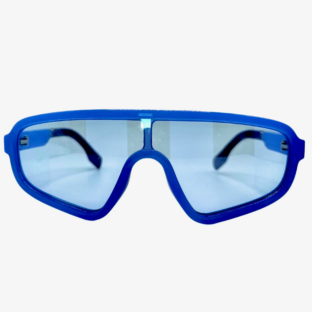 Botswana blue shield sunglasses front view