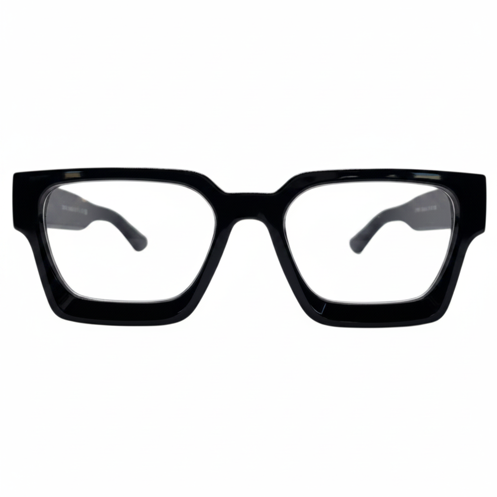 Cairo black square eyeglasses front view