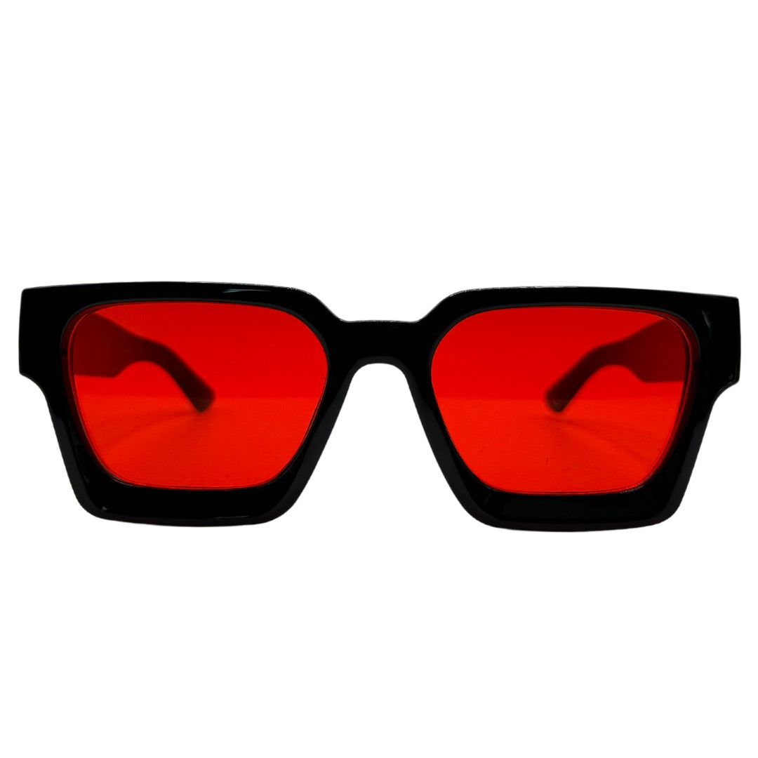 Fes sunglasses front view with red lenses