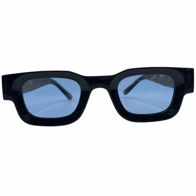 Gabon sunglasses front view with blue lenses