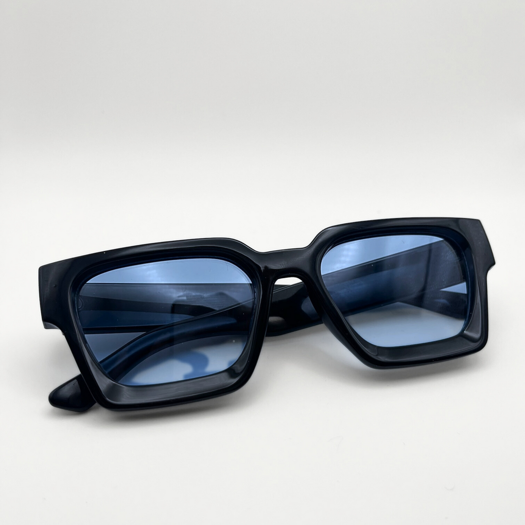 Matte black South Africa sunglasses side angle