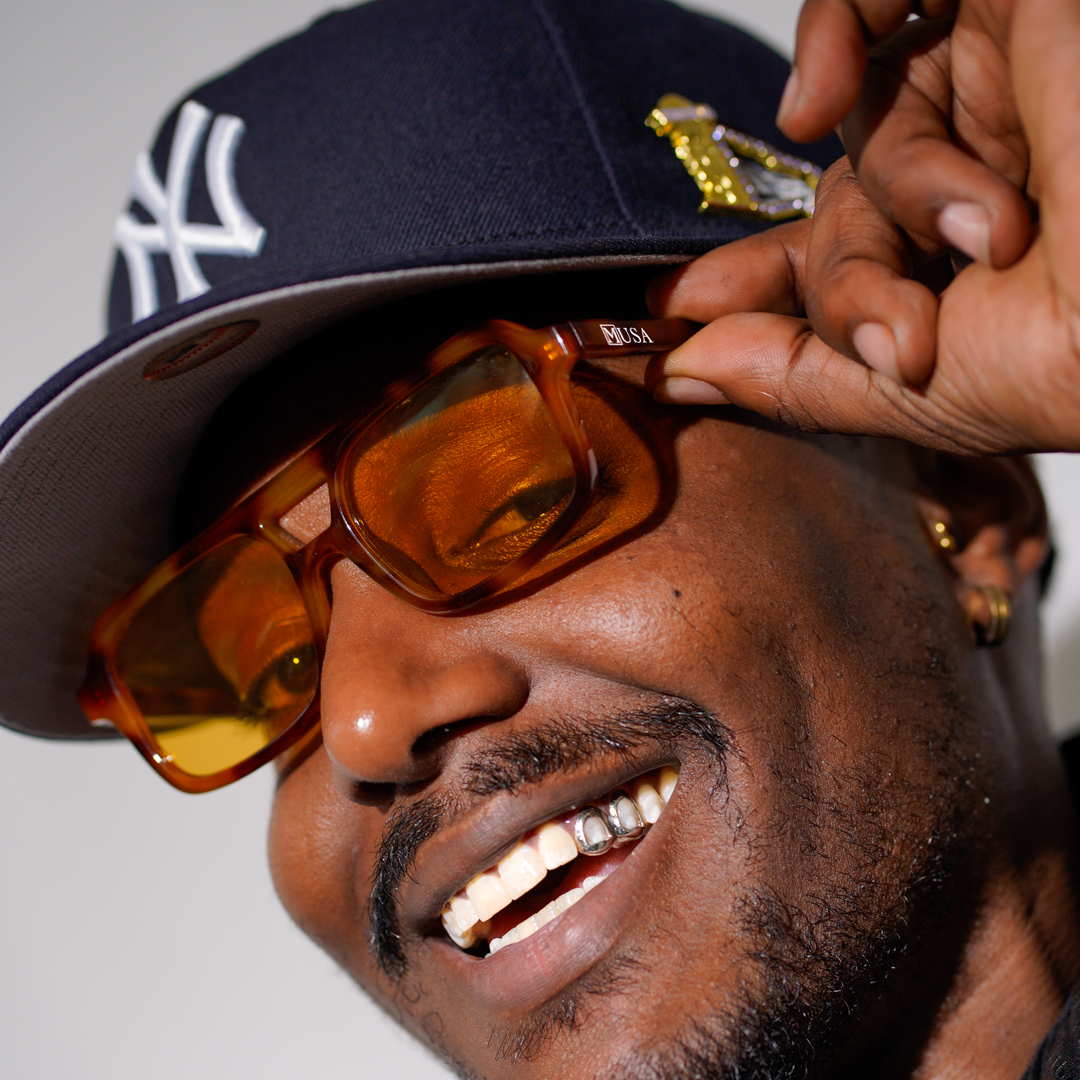 Model wearing Kenya sunglasses