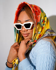 Model wearing Zimbabwe sunglasses