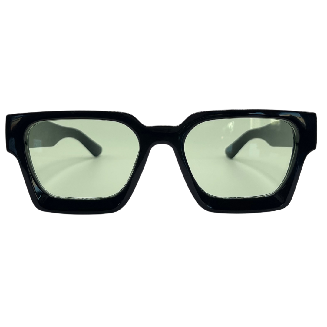 Nigeria sunglasses front view with green lenses