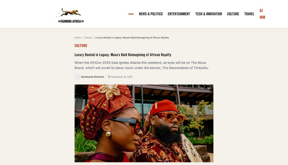 Luxury Rooted in Legacy: Musa’s Bold Reimagining of African Royalty