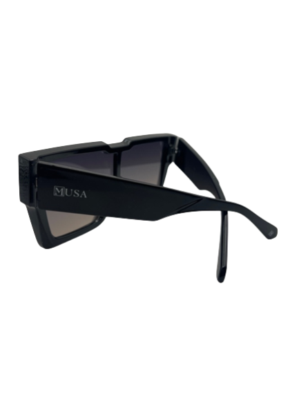 Side angle of Sudan black luxury sunglasses