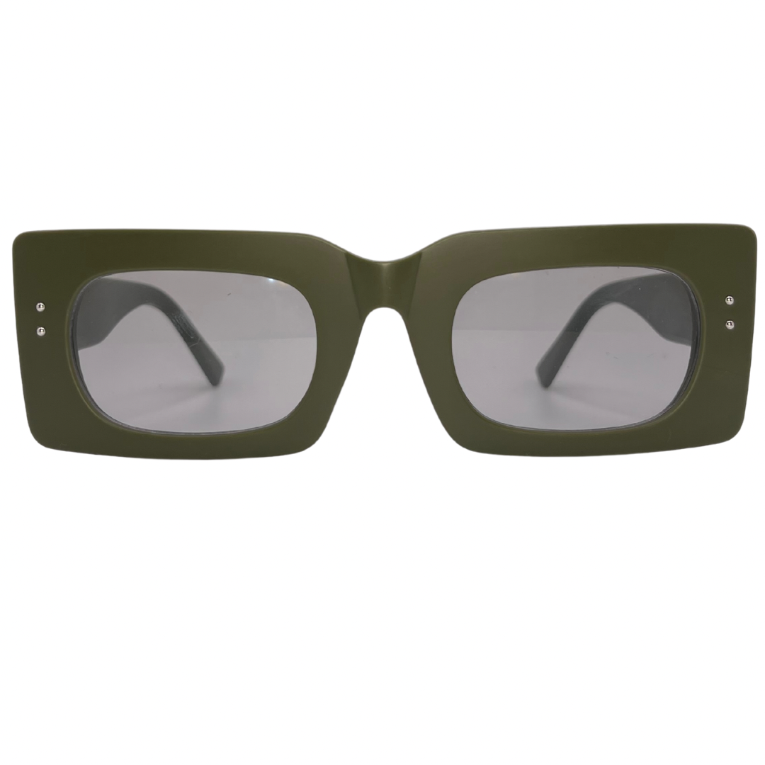 Sierra Leone sunglasses front view with matte green frame