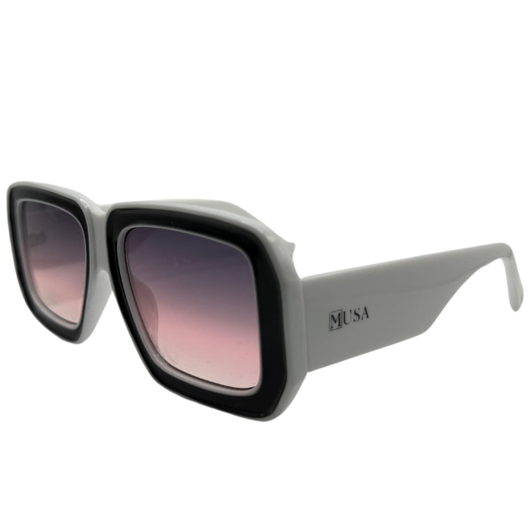 White frame Liberia sunglasses side profile
