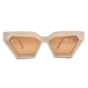 Zimbabwe sunglasses front view with cream geometric frame
