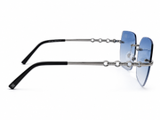 Cabo Verde rimless blue sunglasses