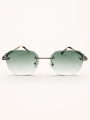 Ondo green rimless sunglasses, alternate front view